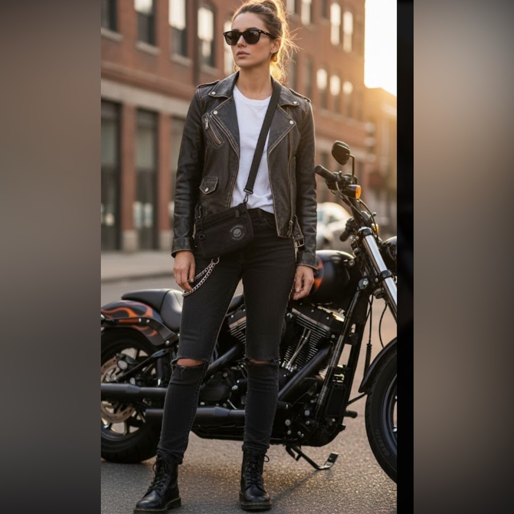 Harley-Davidson Black Skull Belt Bag